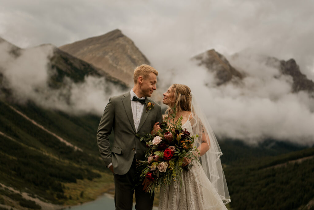 sunset helicopter elopement with rockies heli in alberta