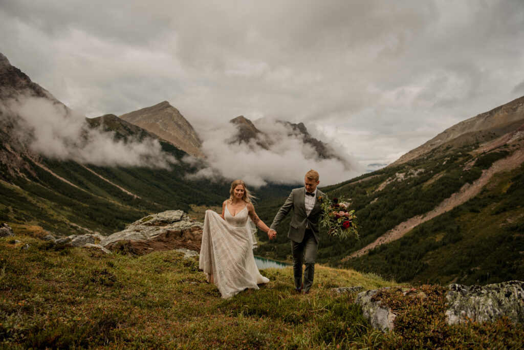 sunset helicopter elopement with rockies heli in alberta