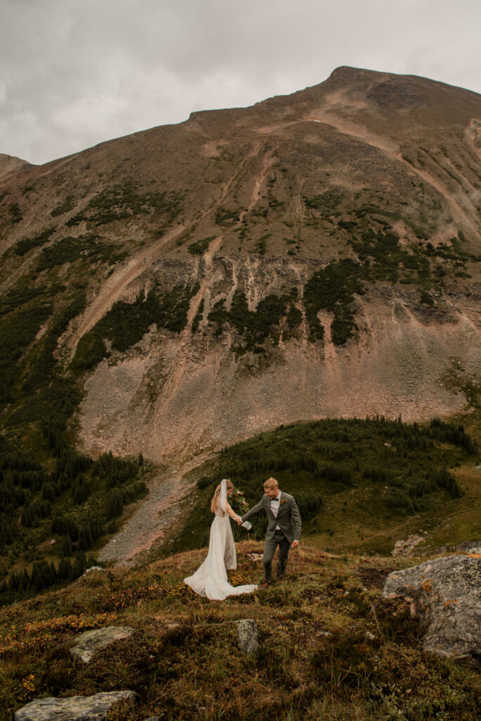 sunset helicopter elopement with rockies heli in alberta