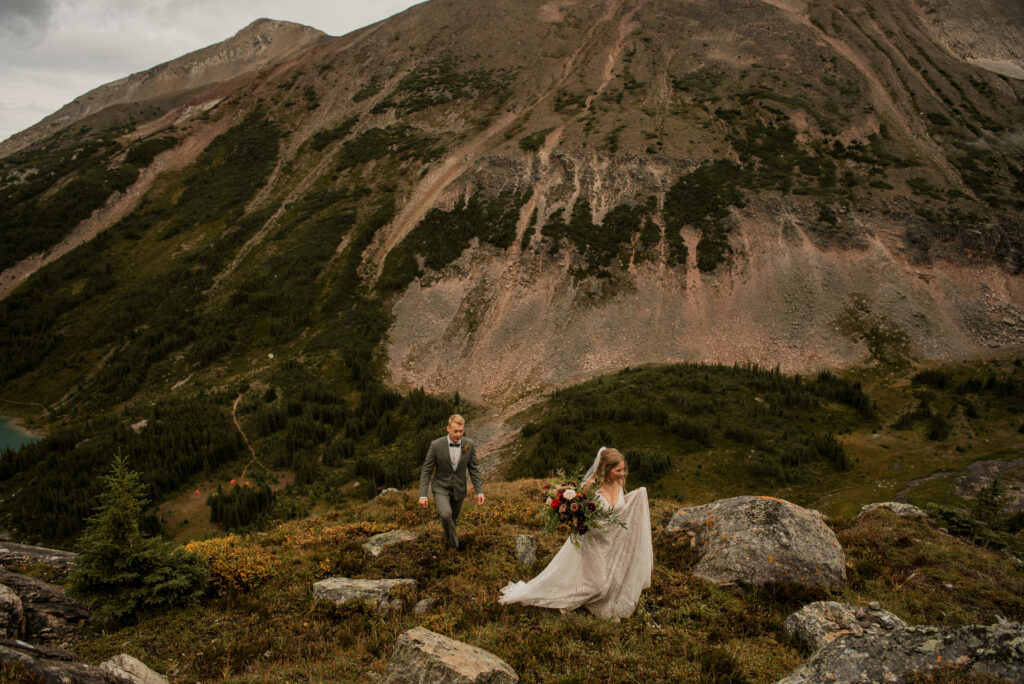 sunset helicopter elopement with rockies heli in alberta