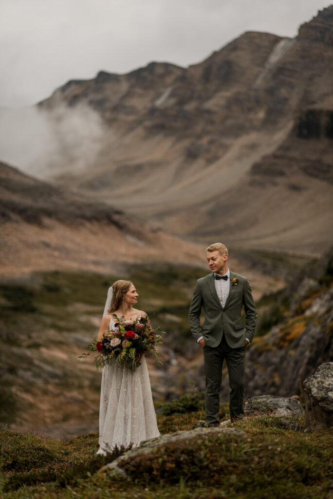 sunset helicopter elopement with rockies heli in alberta