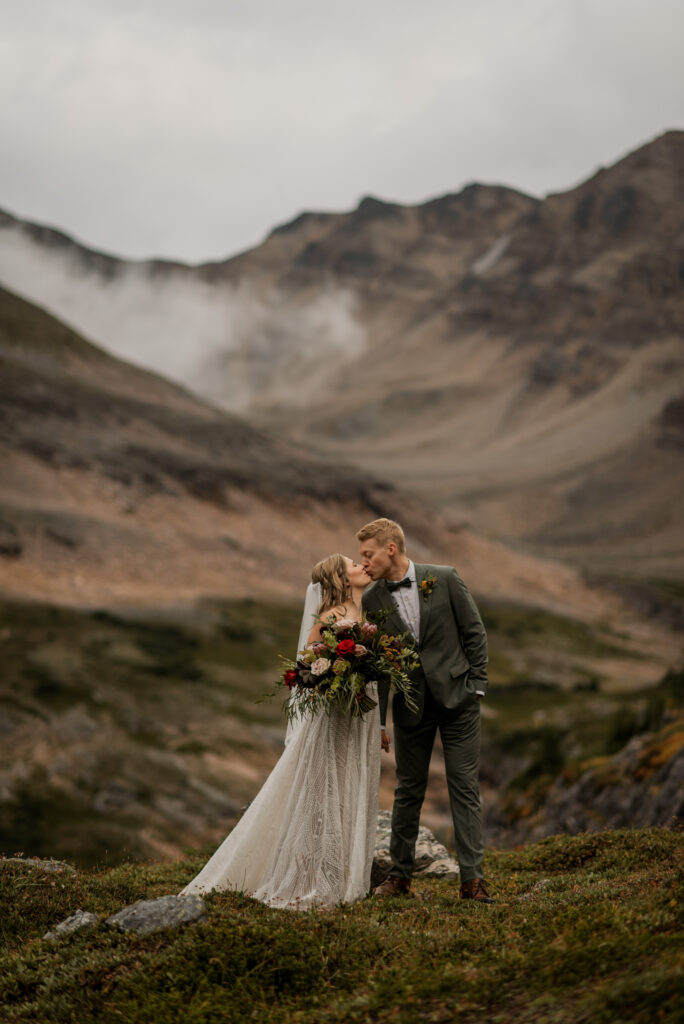 sunset helicopter elopement with rockies heli in alberta