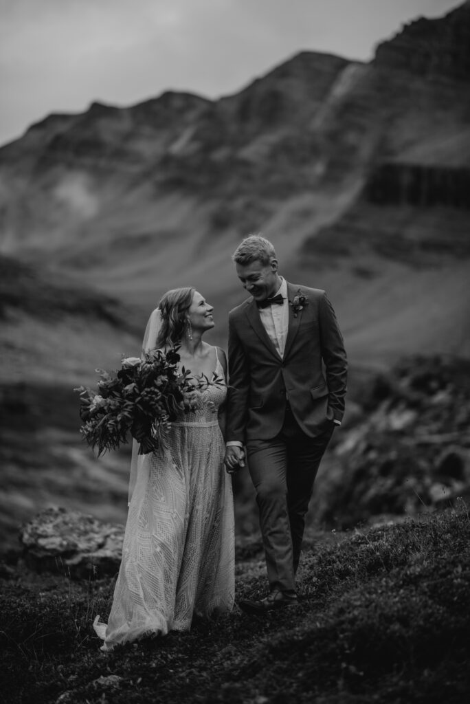 sunset helicopter elopement with rockies heli in alberta