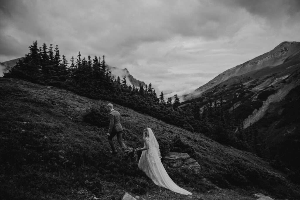 sunset helicopter elopement with rockies heli in alberta