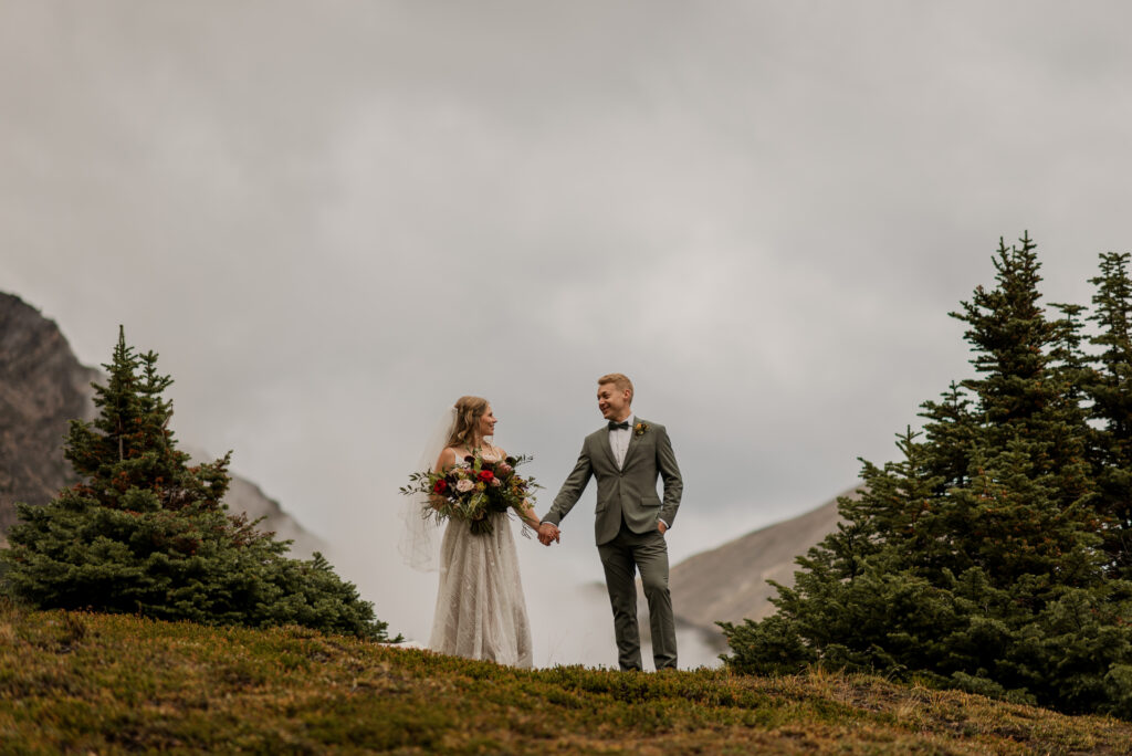 sunset helicopter elopement with rockies heli in alberta