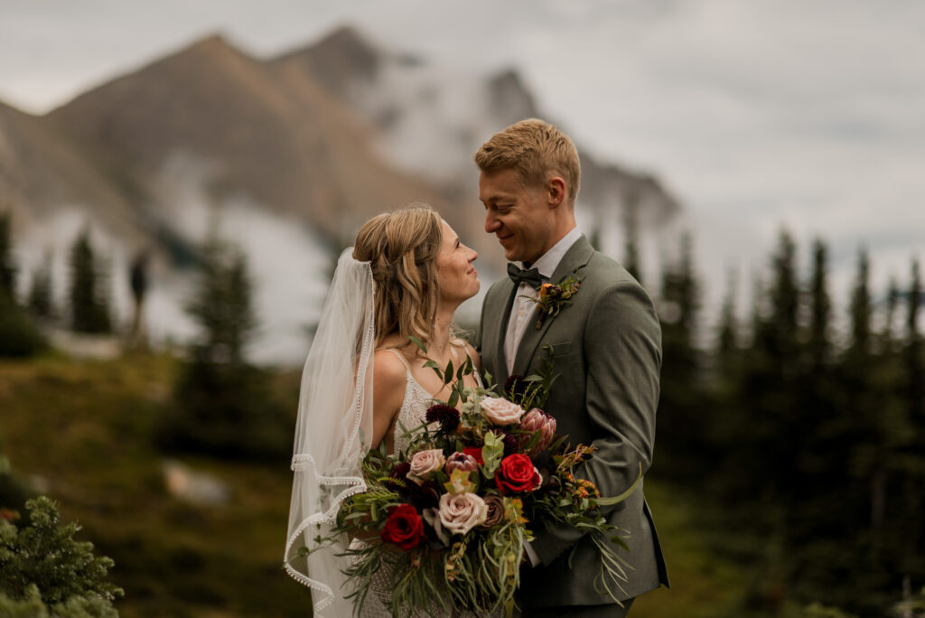 sunset helicopter elopement with rockies heli in alberta