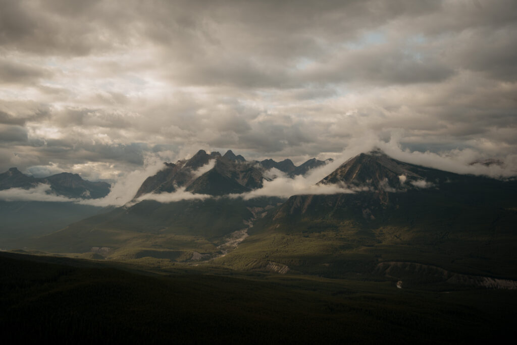 sunset helicopter elopement with rockies heli in alberta