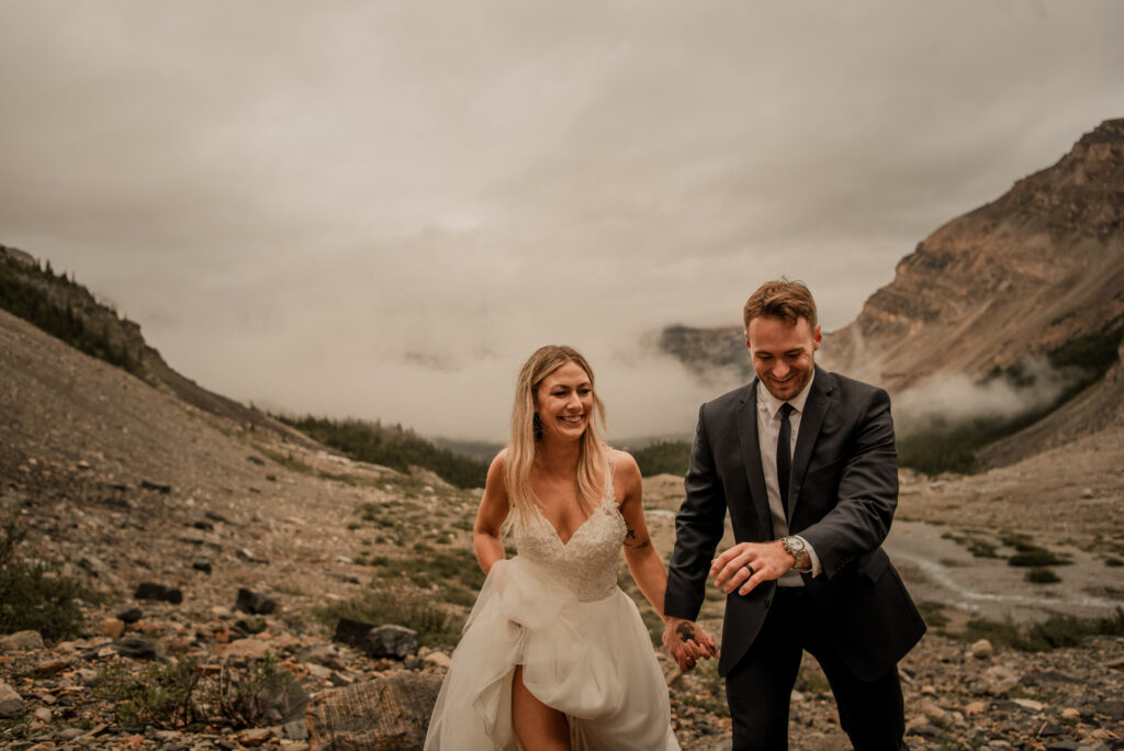 bow glacier falls elopement banff alberta