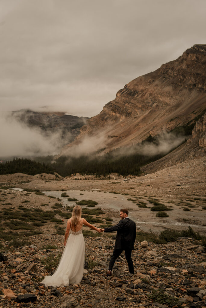 bow glacier falls elopement banff alberta