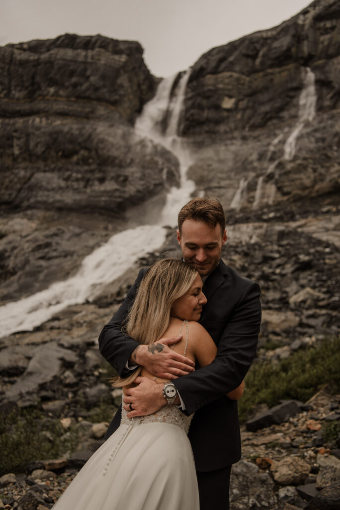 bow glacier falls elopement banff alberta