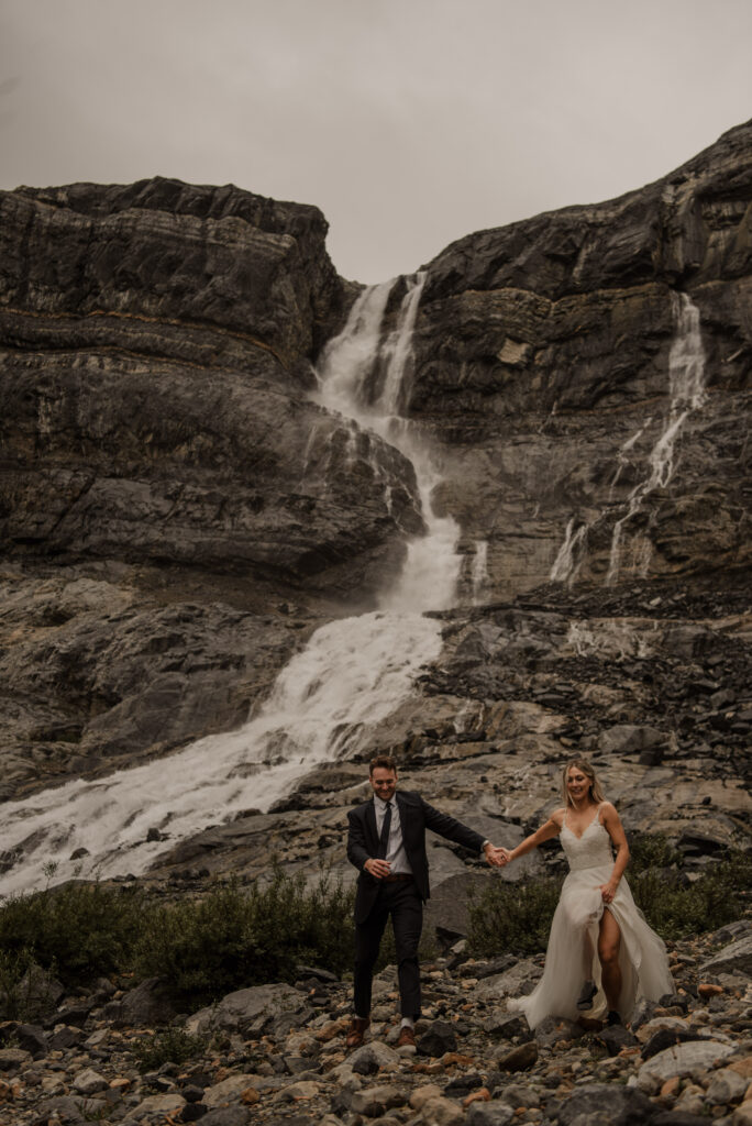 bow glacier falls elopement banff alberta