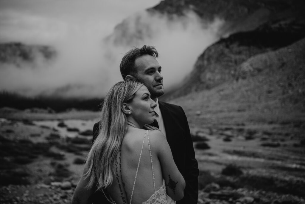 bow glacier falls elopement banff alberta