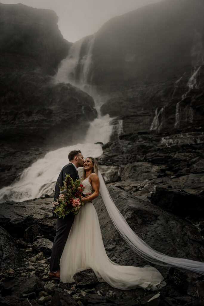 bow glacier falls elopement banff alberta