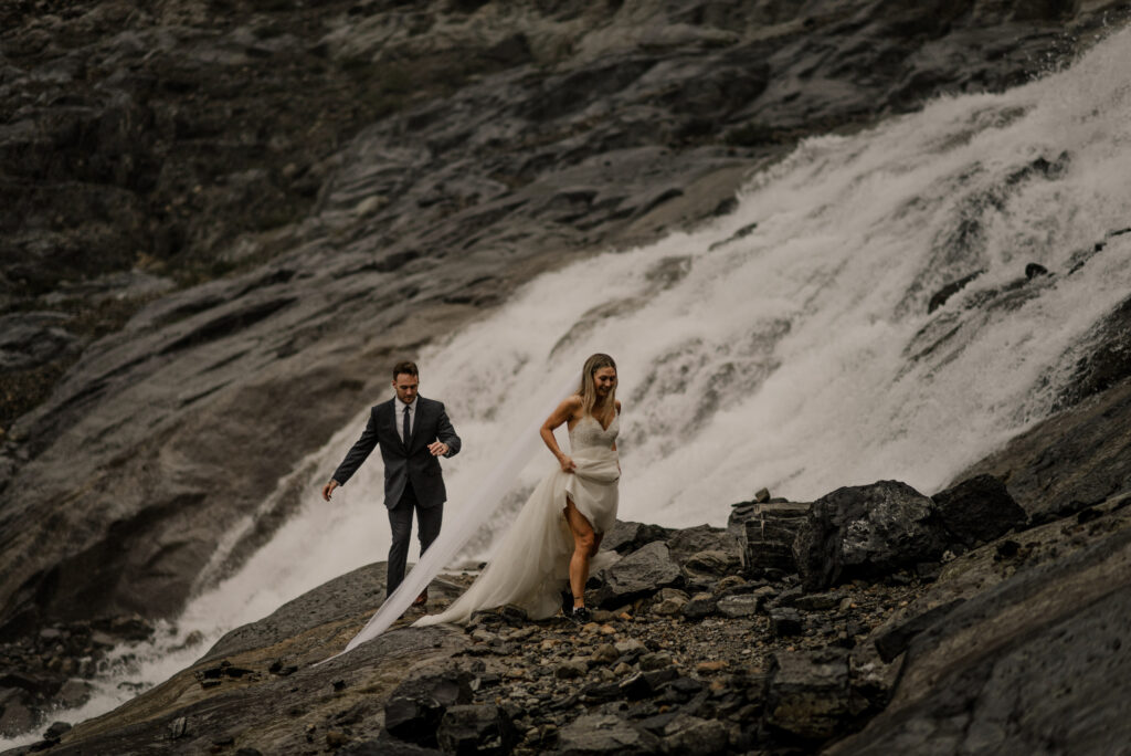 bow glacier falls elopement banff alberta