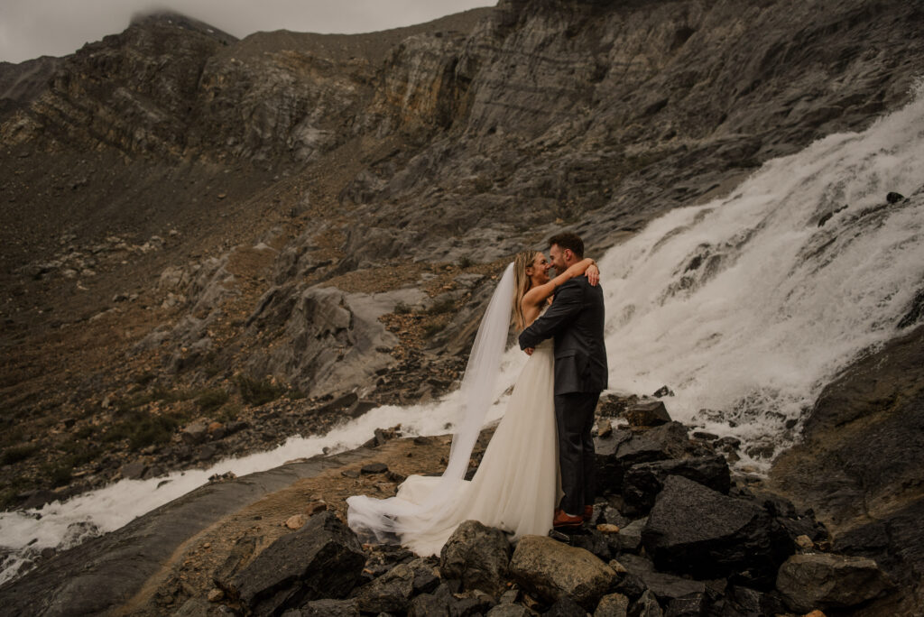 bow glacier falls elopement banff alberta