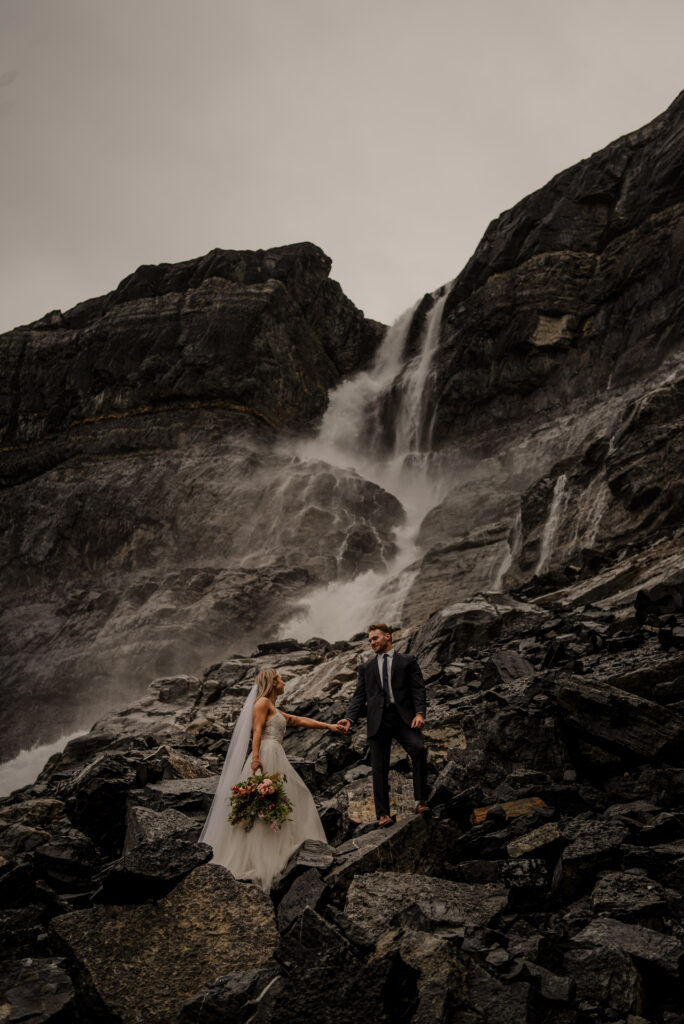 bow glacier falls elopement banff alberta