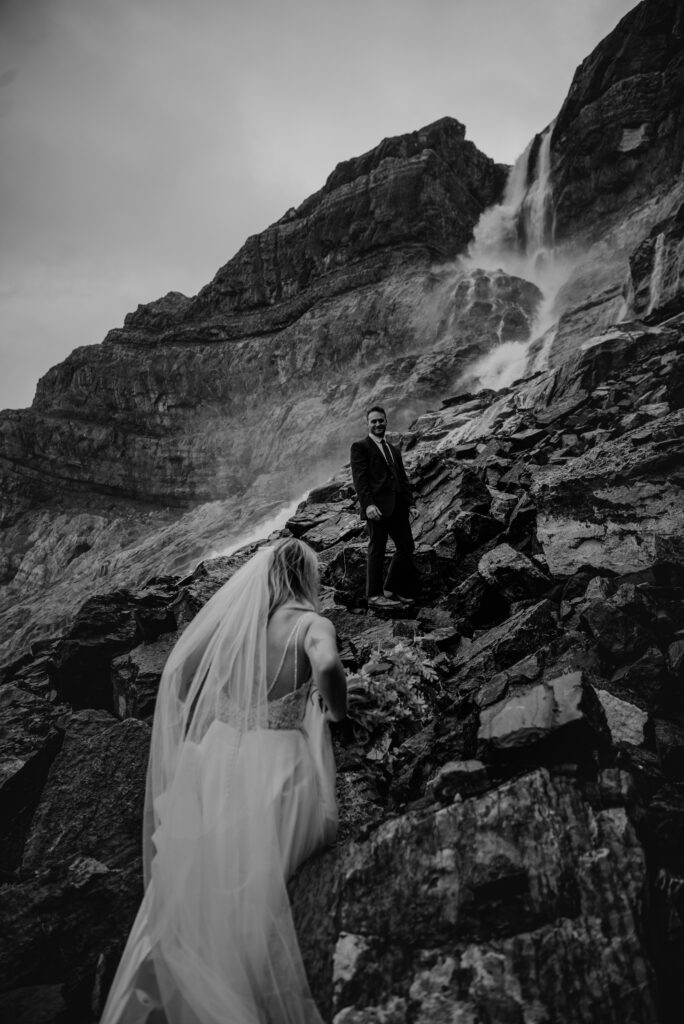 bow glacier falls elopement banff alberta