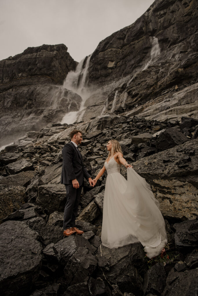 bow glacier falls elopement banff alberta