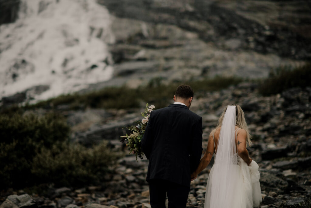 waterfall elopement in Banff