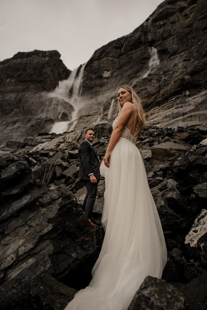 bow glacier falls elopement banff alberta