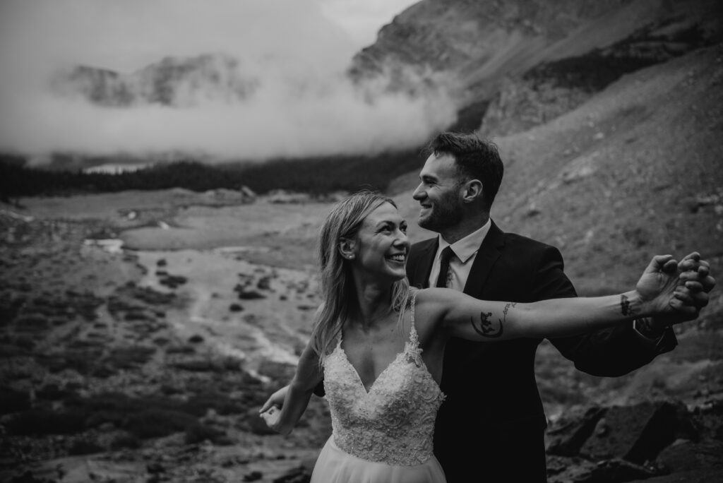 bow glacier falls elopement banff alberta