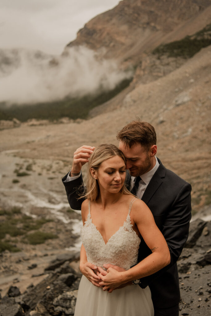 bow glacier falls elopement banff alberta