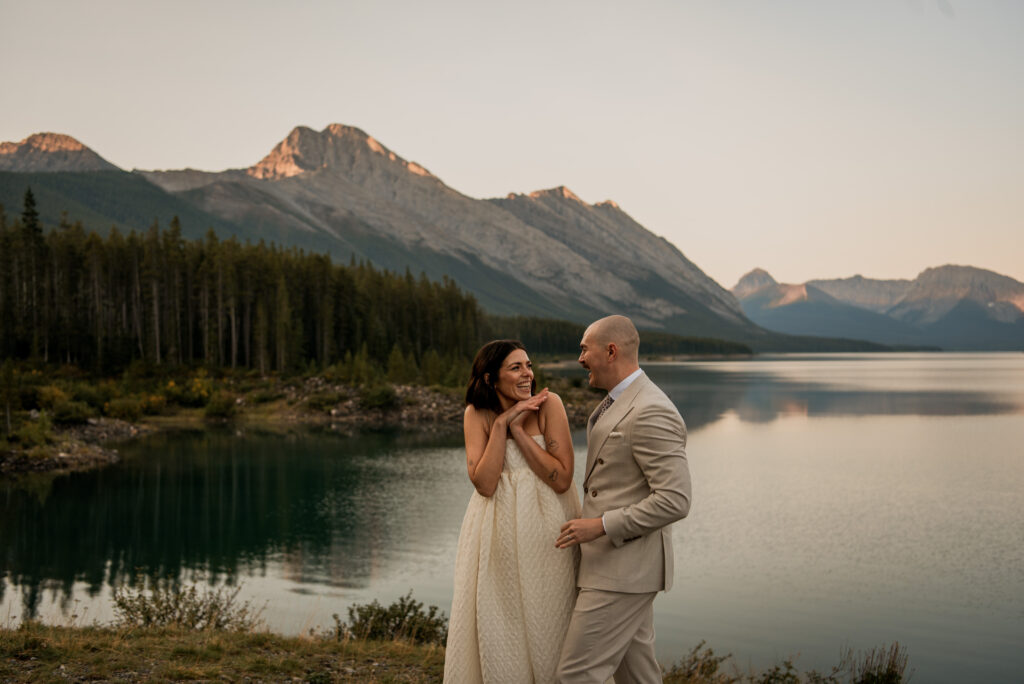 intimate elopement at spray lakes in kananaskis