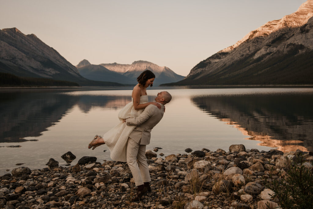 intimate elopement at spray lakes in kananaskis